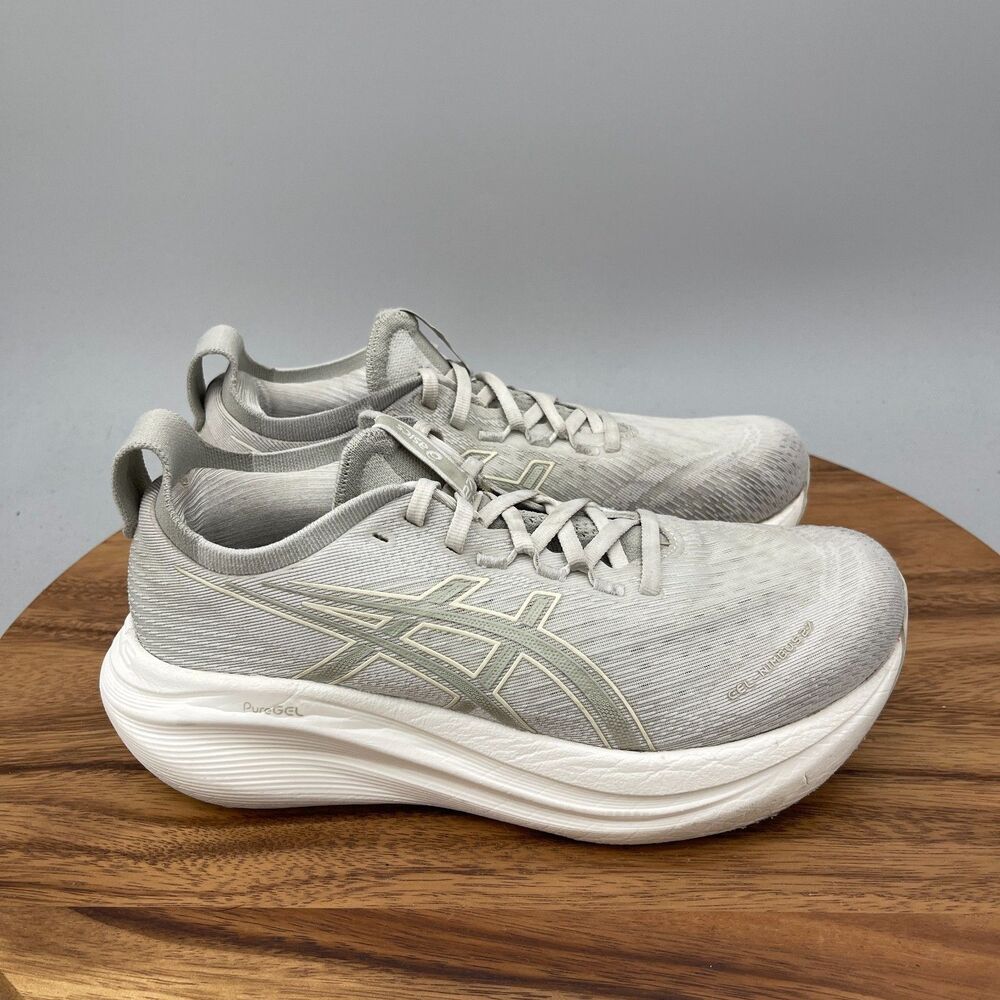 Asics Gel-Nimbus 27 Shoes Womens Size 8 Gray Running Comfort Walking Sneakers